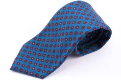 Mohair Blue Geometric Wool Challis Tie