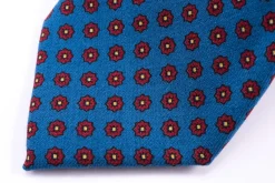 Mohair Blue Geometric Wool Challis Tie