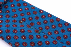 Mohair Blue Geometric Wool Challis Tie