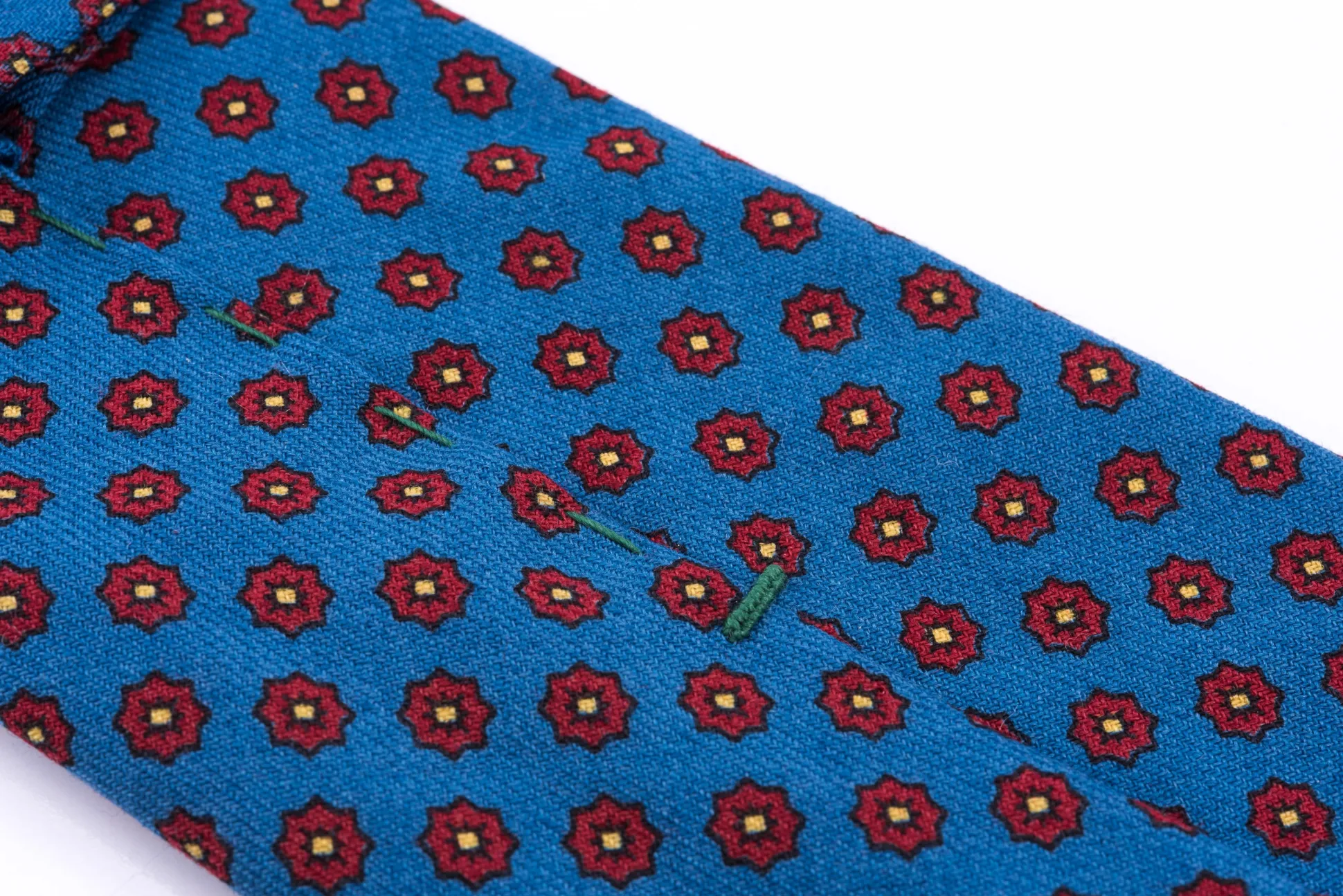 Mohair Blue Geometric Wool Challis Tie