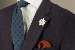 Mohair Blue Geometric Wool Challis Tie