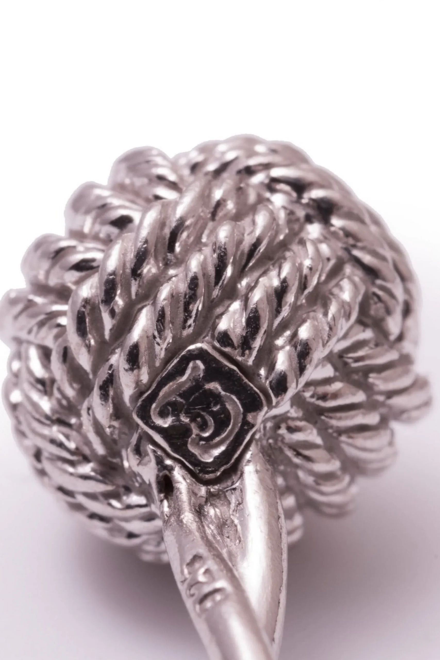 Monkey Fist Knot Platinum Cufflinks