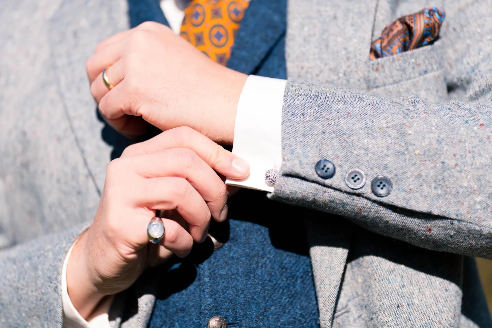 Monkey Fist Knot Platinum Cufflinks