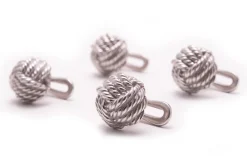 Monkey Fist Knot Platinum Shirt Studs