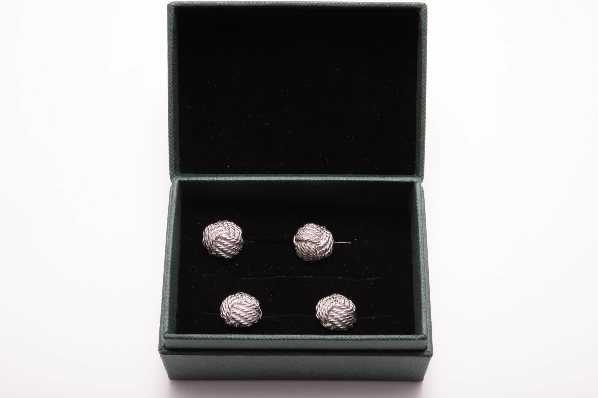 Monkey Fist Knot Platinum Shirt Studs