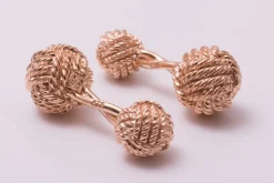 Monkey Fist Knot Rose Gold Vermeil Cufflinks