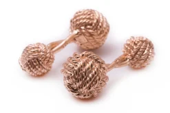 Monkey Fist Knot Rose Gold Vermeil Cufflinks