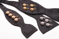Monkey Fist Knot Rose Gold Vermeil Shirt Studs