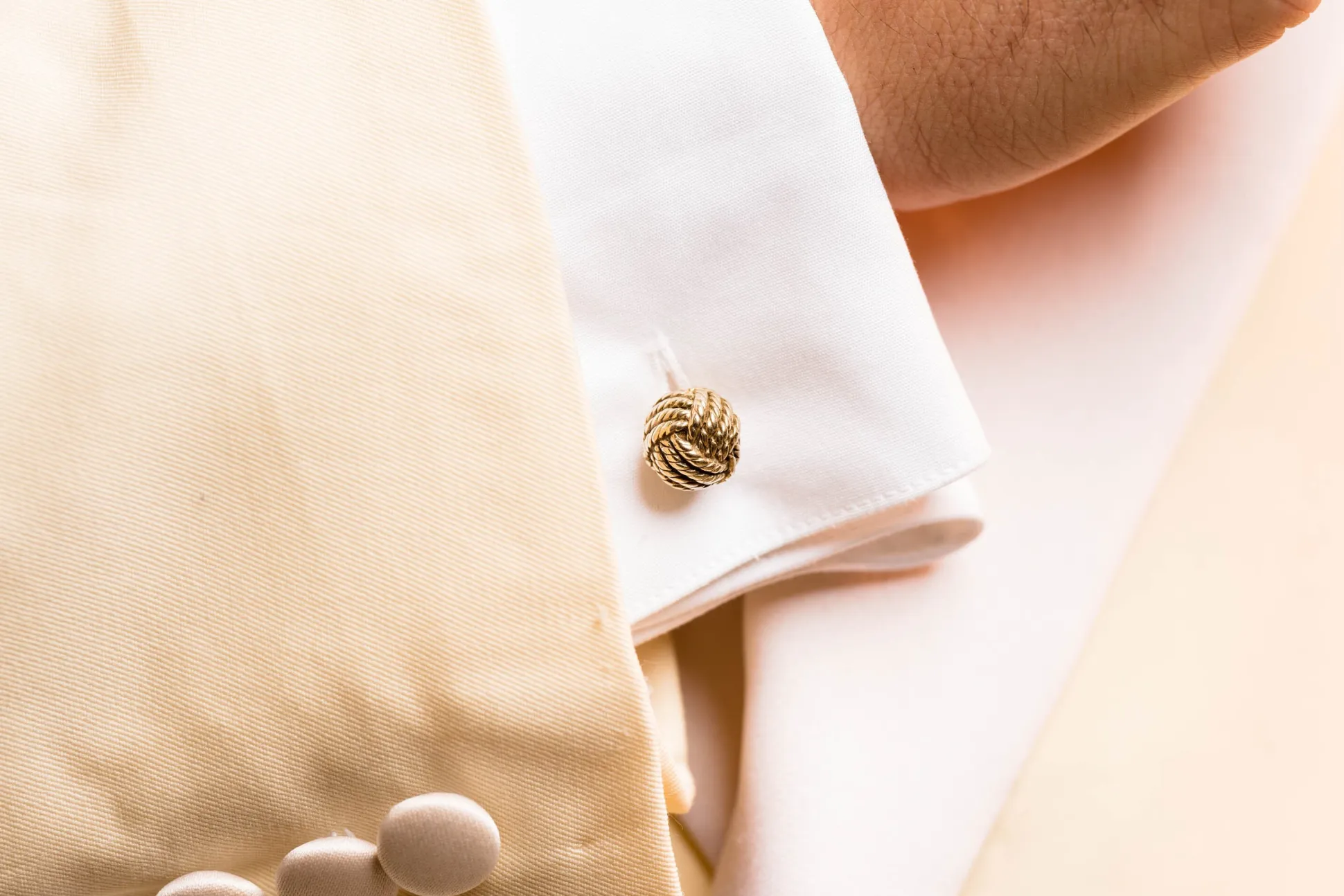 Monkey Fist Knot Yellow Gold Vermeil Cufflinks