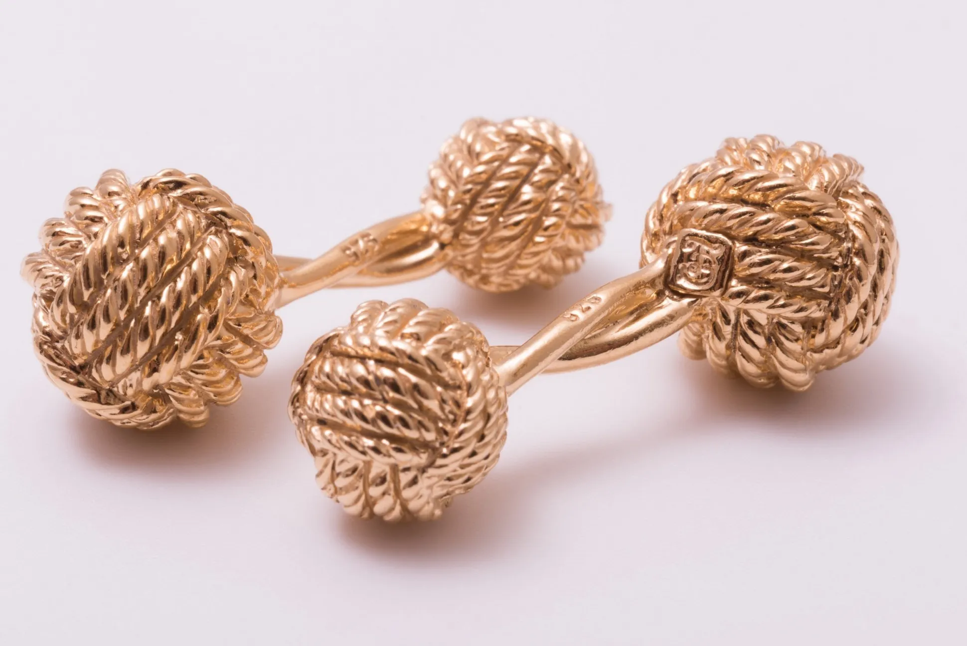 Monkey Fist Knot Yellow Gold Vermeil Cufflinks
