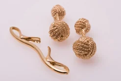 Monkey Fist Knot Yellow Gold Vermeil Cufflinks