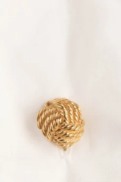 Monkey Fist Knot Yellow Gold Vermeil Shirt Studs