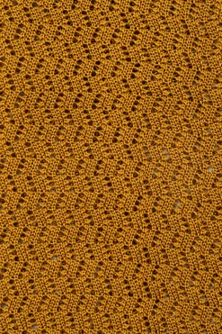Mustard Brown Yellow Zigzag Silk Knit Tie