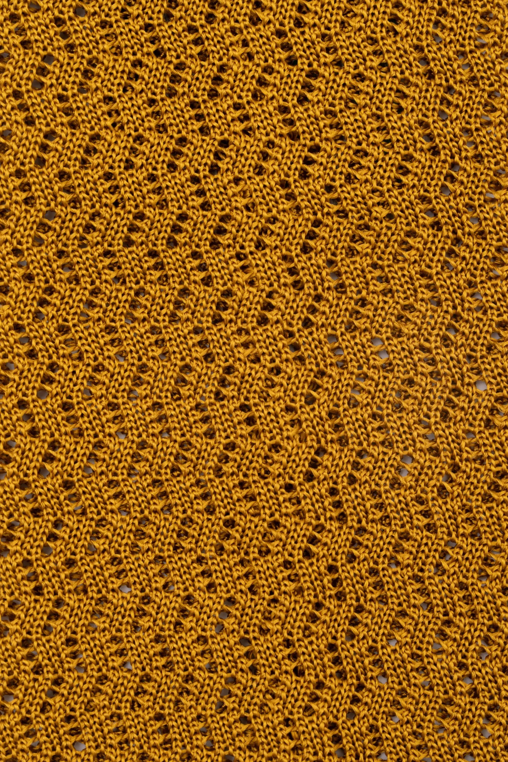 Mustard Brown Yellow Zigzag Silk Knit Tie