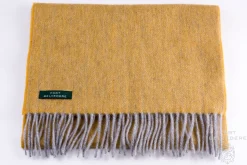Mustard Yellow Herringbone Cashmere Scarf