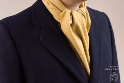 Mustard Yellow Herringbone Cashmere Scarf
