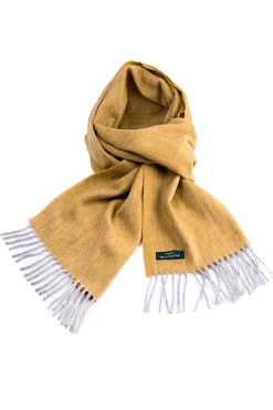 Mustard Yellow Herringbone Cashmere Scarf