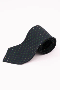 Navy Blue Geometric Wool Challis Tie