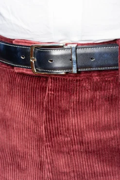 Navy Blue Museum Calf Leather Belt