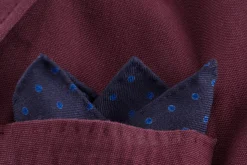 Navy & Blue Polka Dot Wool Challis Pocket Square