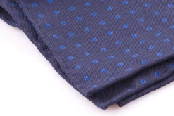 Navy & Blue Polka Dot Wool Challis Pocket Square