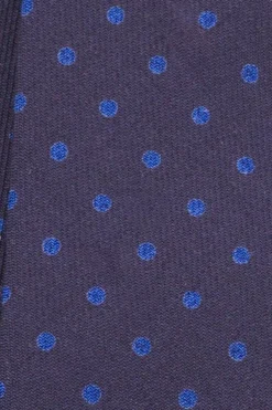 Navy & Blue Polka Dot Wool Challis Bow Tie