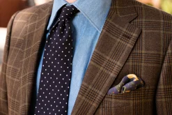 Navy Blue Rabbits Silk Wool Pocket Square