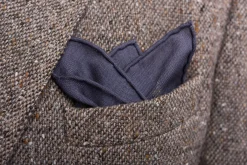 Navy Blue Rabbits Silk Wool Pocket Square