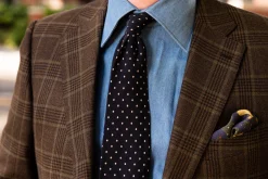 Navy Blue Rabbits Silk Wool Pocket Square