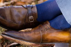 Navy Blue & Royal Blue Two-Tone Solid Socks