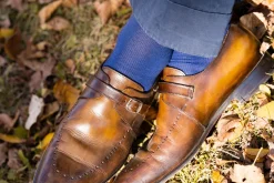 Navy Blue & Royal Blue Two-Tone Solid Socks