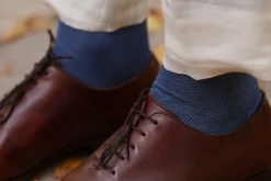 Navy Blue & Royal Blue Two-Tone Solid Socks