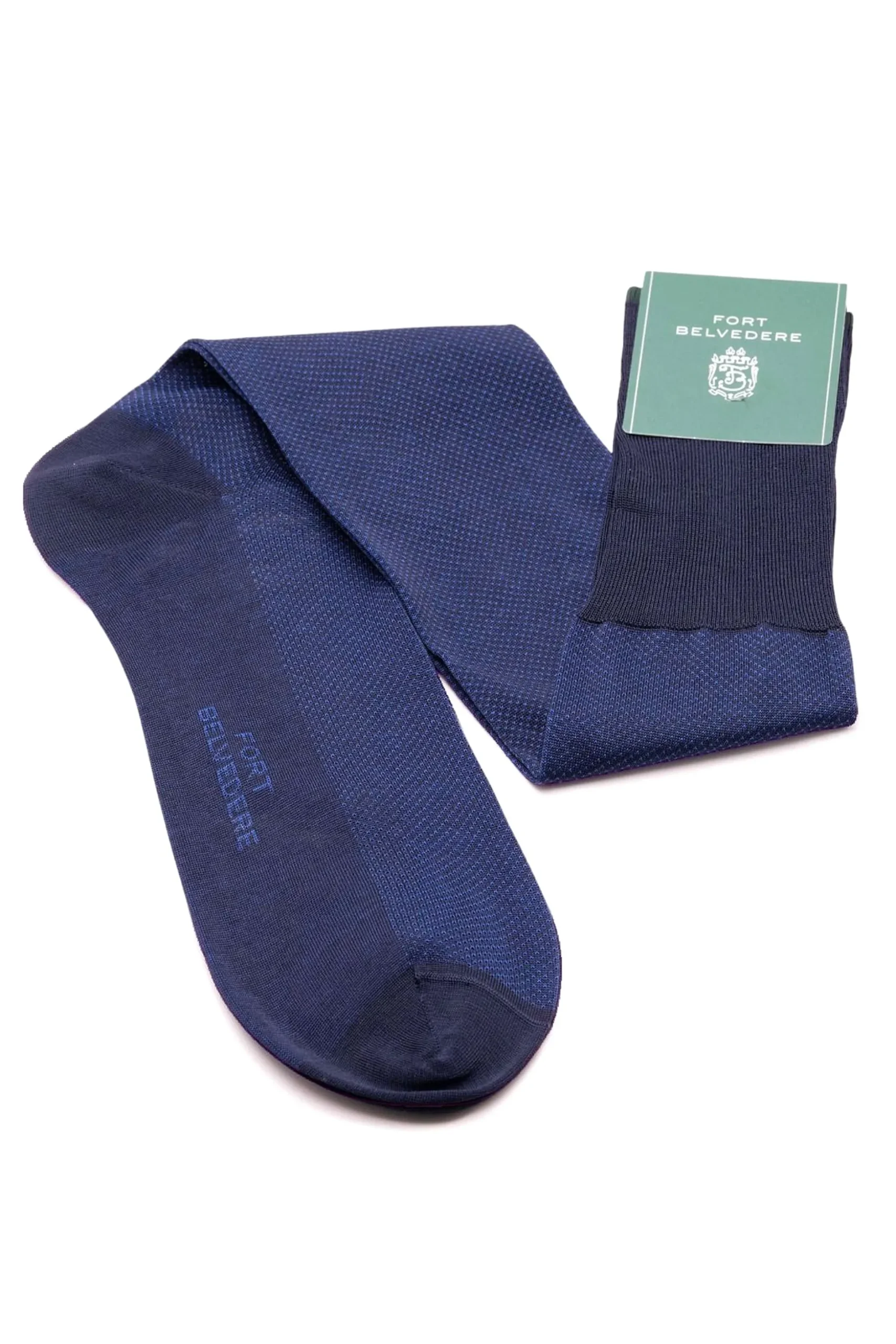 Navy Blue & Royal Blue Two-Tone Solid Socks