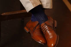 Navy & Blue Shadow Stripe Lightweight Cotton Socks