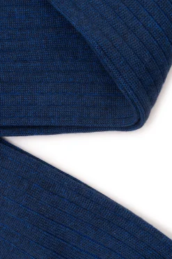 Navy & Blue Shadow Stripe Midweight Cotton Socks