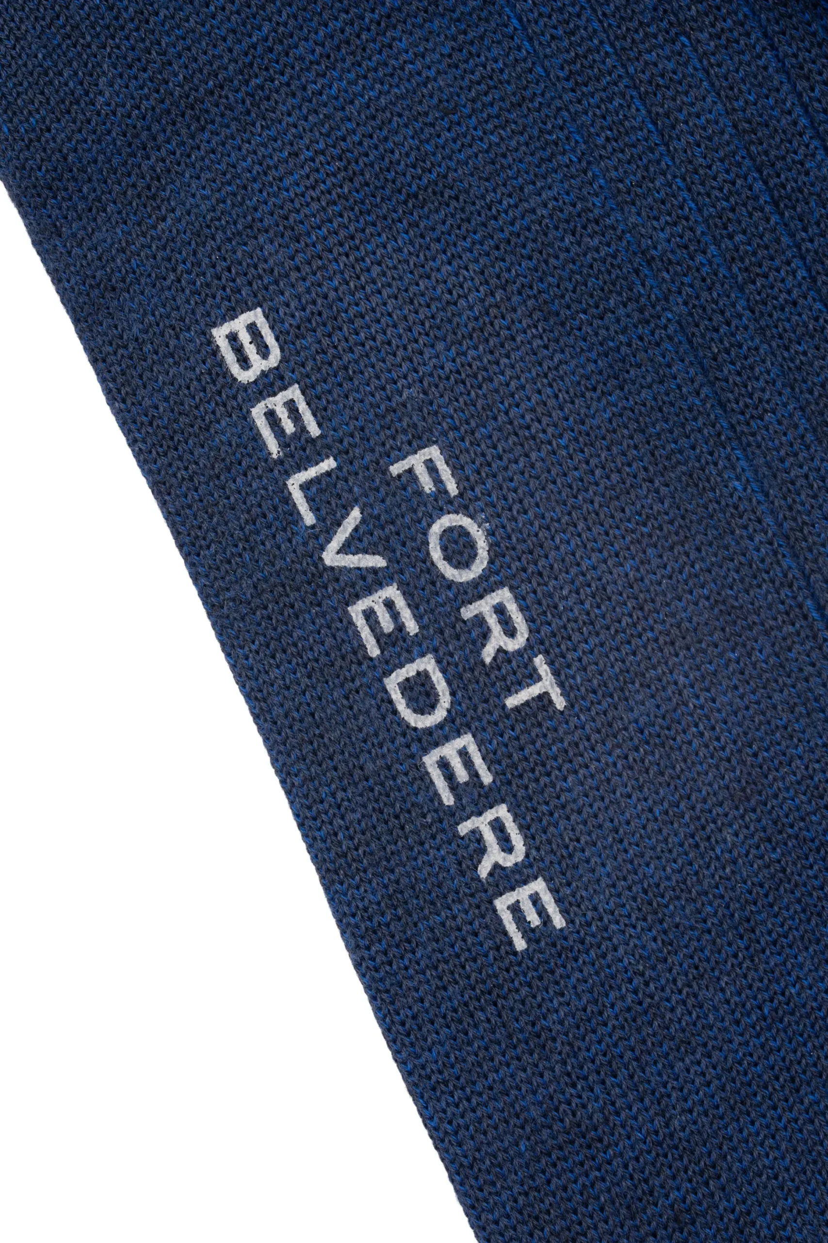 Navy & Blue Shadow Stripe Midweight Cotton Socks