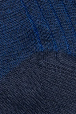 Navy & Blue Shadow Stripe Midweight Cotton Socks