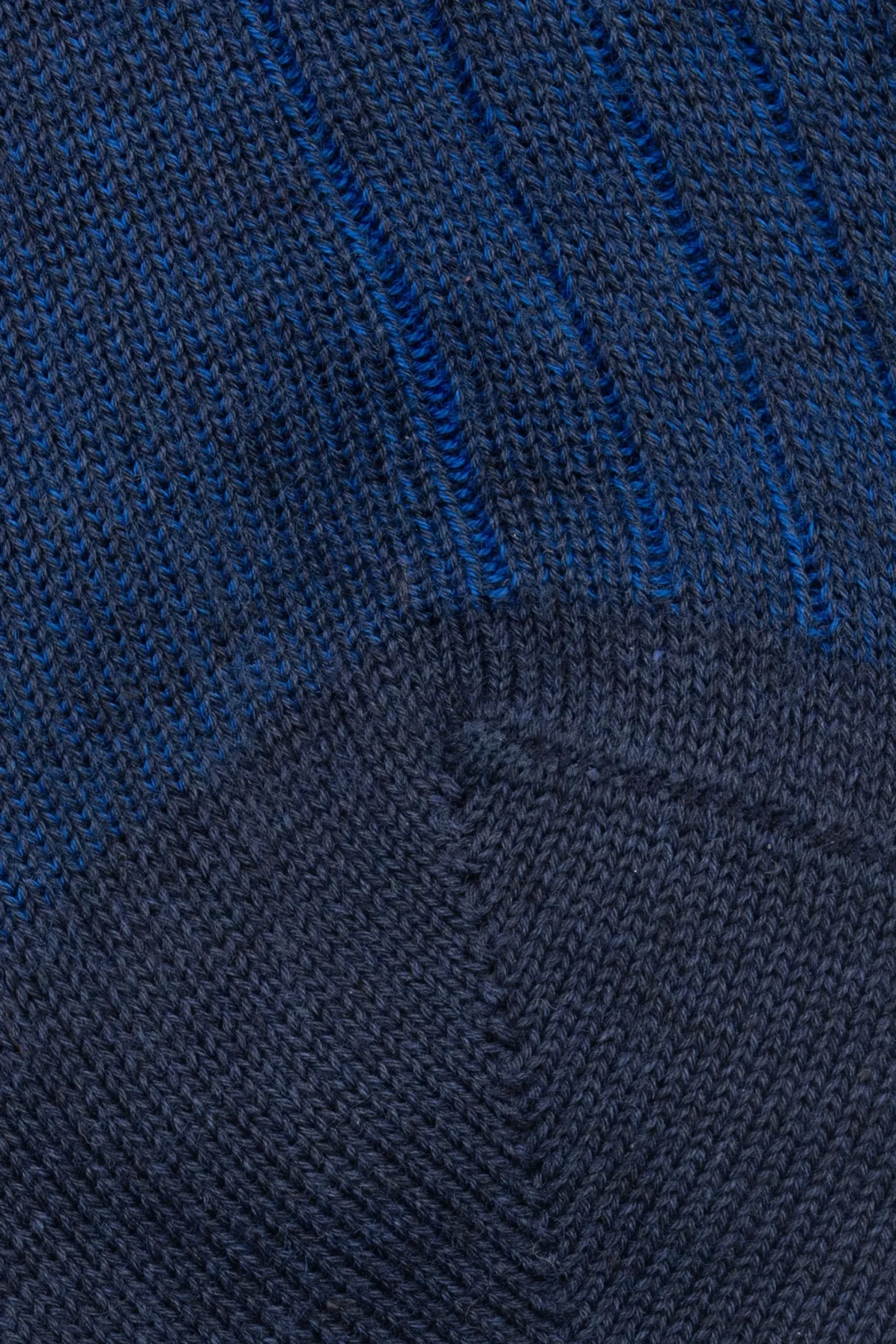 Navy & Blue Shadow Stripe Midweight Cotton Socks