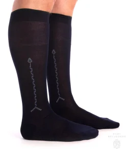 Navy Cotton Socks with Blue & White Clocks