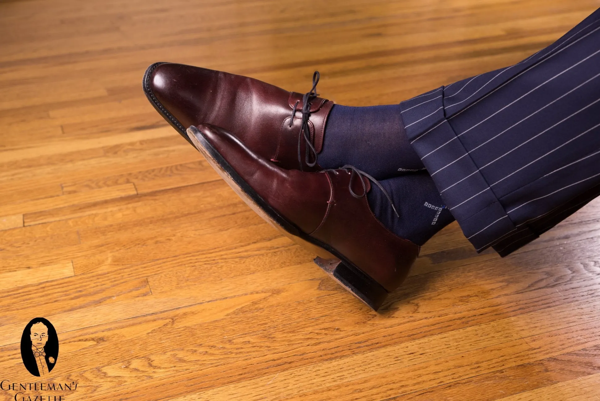 Navy Cotton Socks with Blue & White Clocks