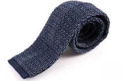 Navy & Light Blue Two-Tone Silk Knit Tie