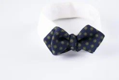 Navy Neats Wool Challis Bow Tie