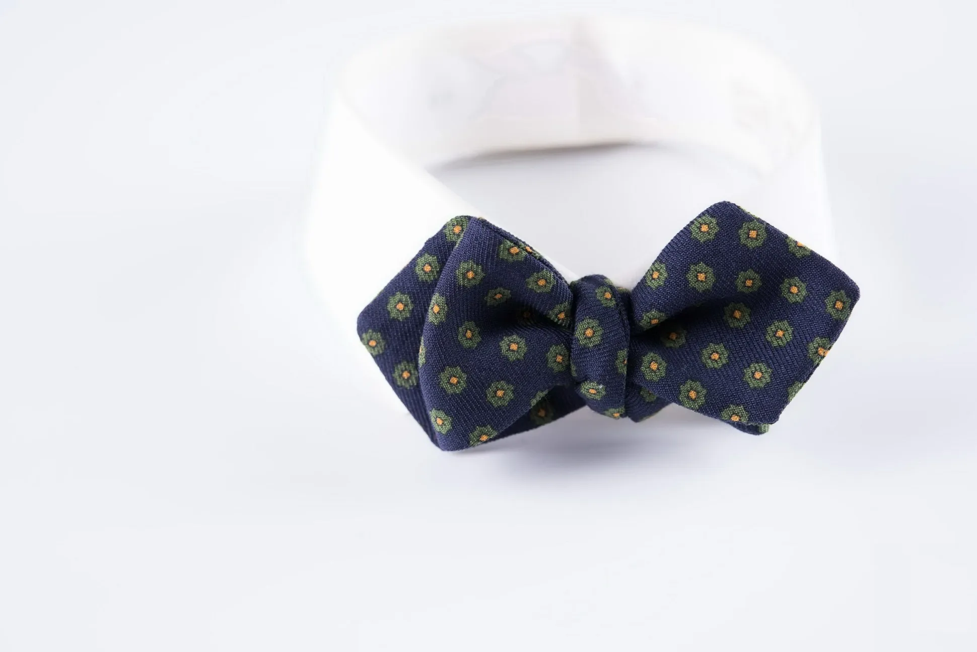 Navy Neats Wool Challis Bow Tie