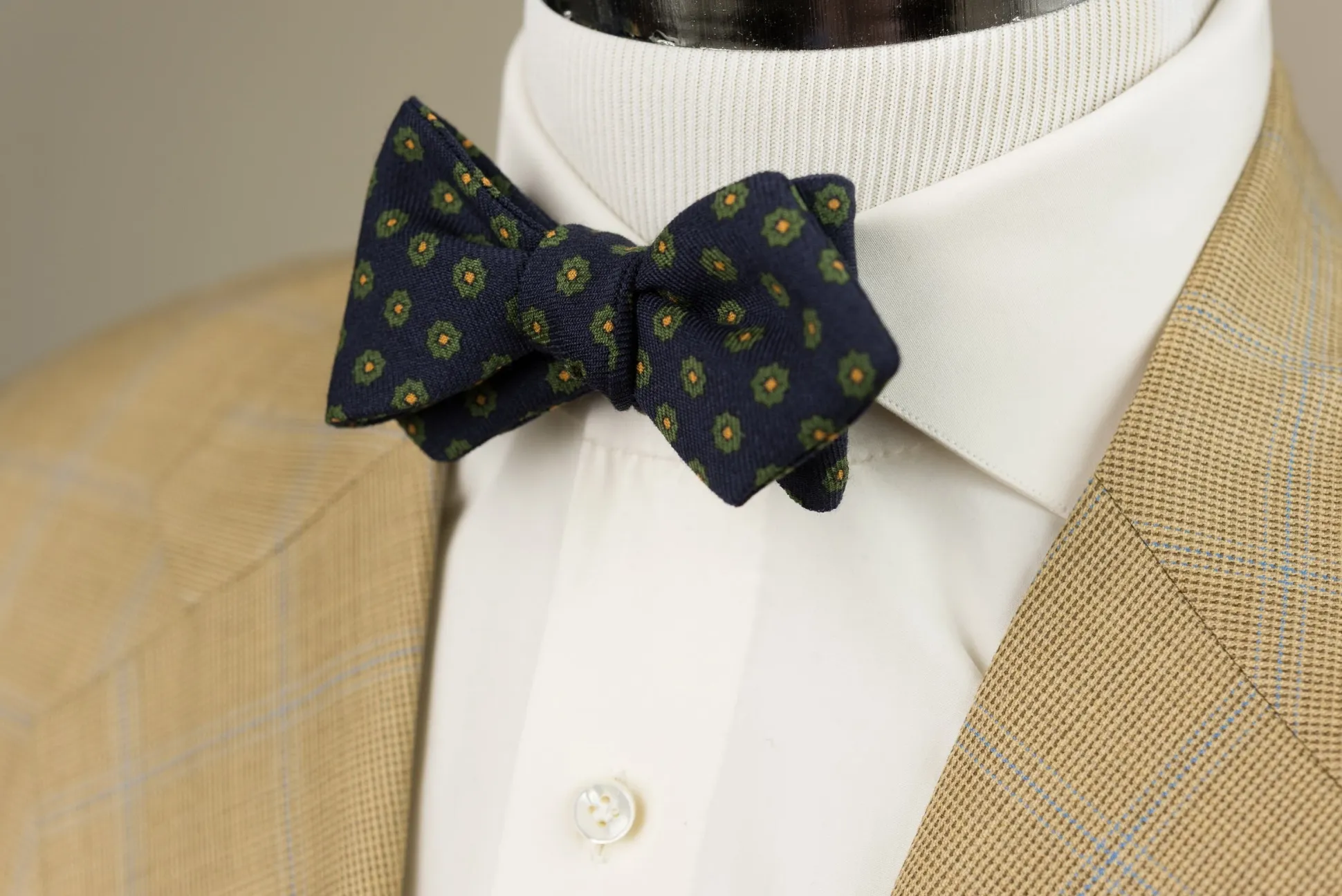 Navy Neats Wool Challis Bow Tie