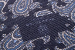 Navy Paisley & Diamond Double Sided Scarf