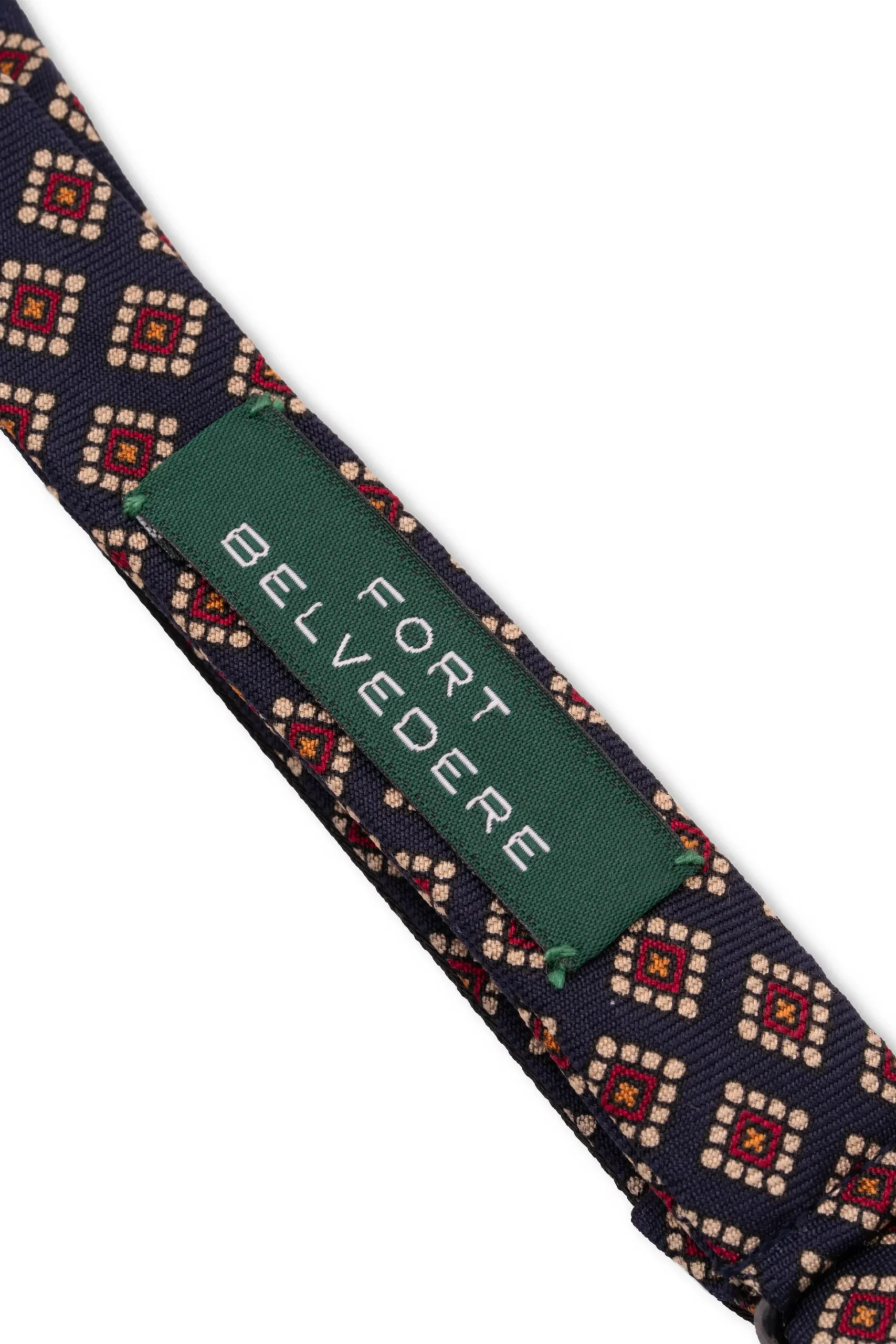Navy & Red Diamond Madder Silk Bow Tie
