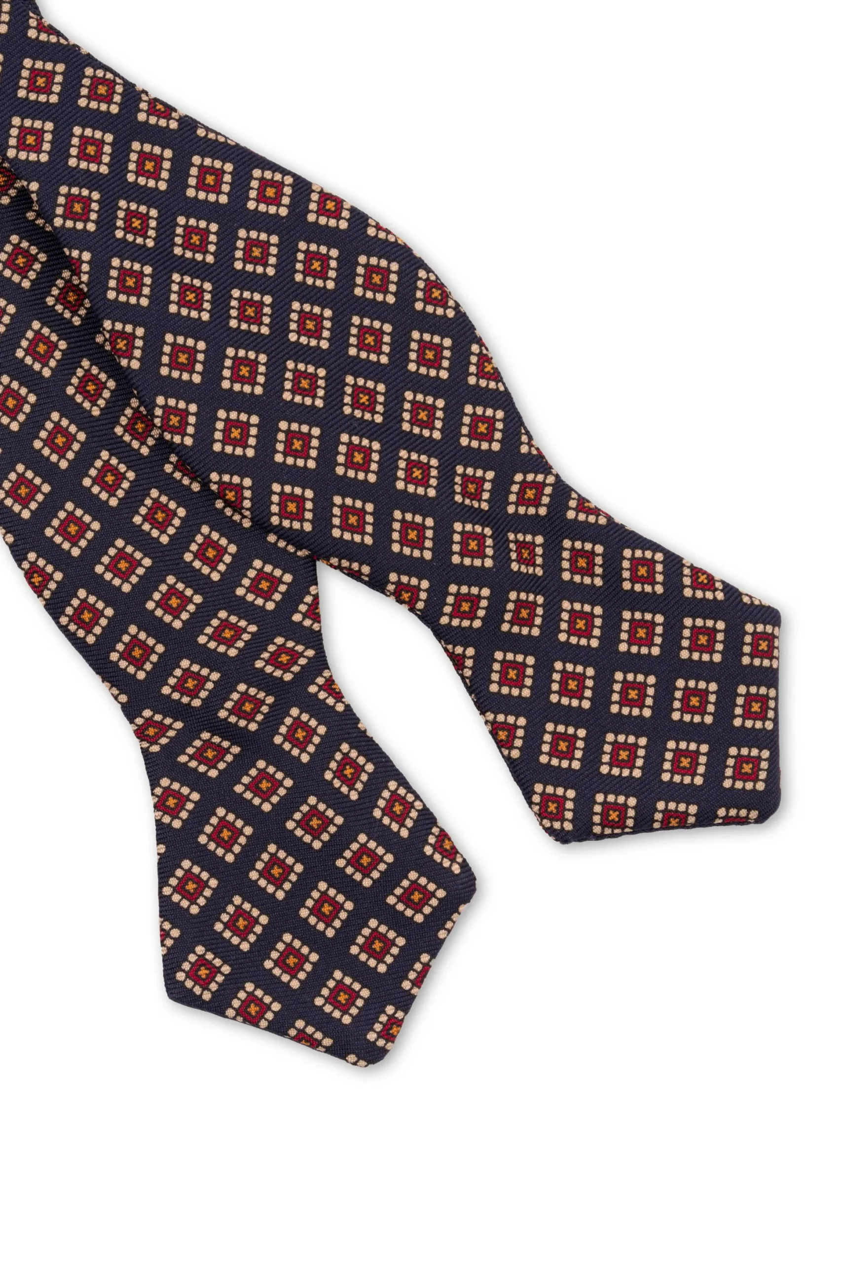 Navy & Red Diamond Madder Silk Bow Tie