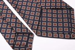 Navy & Red Diamond Madder Silk Tie