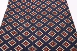 Navy & Red Diamond Madder Silk Tie