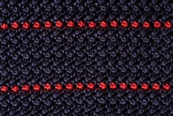 Navy & Red Striped Silk Knit Tie